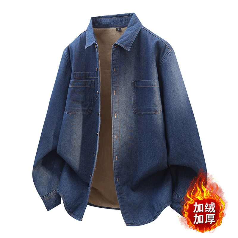 拉夏贝尔美式厚绒牛仔衬衫外套冬季新款男女宽松保暖衬衣开衫棉服,淘宝优惠券,粉丝福利购,淘宝优惠卷