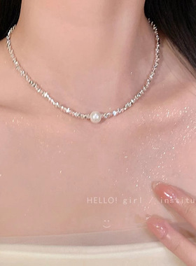 碎银子珍珠项链女轻奢小