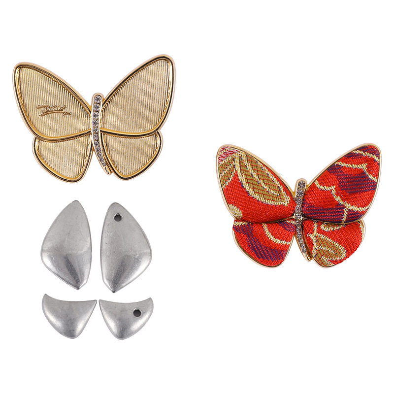 蝴蝶宋锦胸针底胚手工diy配饰材料包新年摆摊小商品胸针发夹底托,淘宝优惠券,粉丝福利购,淘宝优惠卷