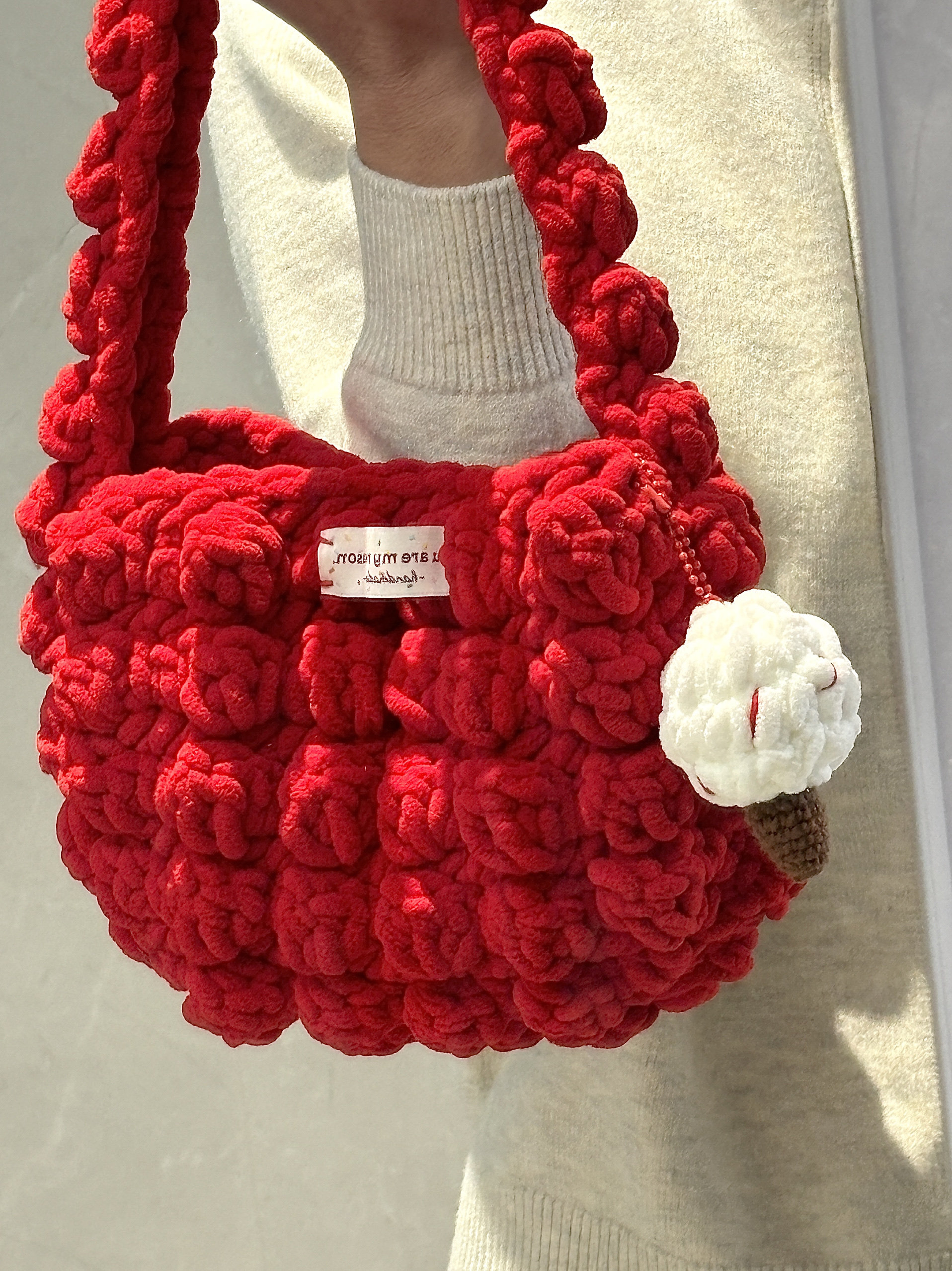 趣味ins雪球云朵包材料包手提腋下包钩针编织毛线diy手工礼物,淘宝优惠券,粉丝福利购,淘宝优惠卷