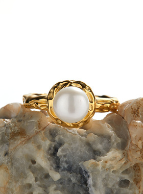 s925纯银镶嵌天然淡水珍珠时尚简约项链耳坠戒指套装批发