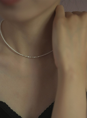 925纯银碎银子珍珠项链