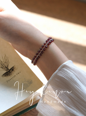 小众设计森系文艺天然石榴石手链