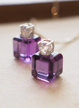 2月生辰石紫水晶吊坠项链