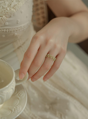 橄榄石小清新可调节戒指