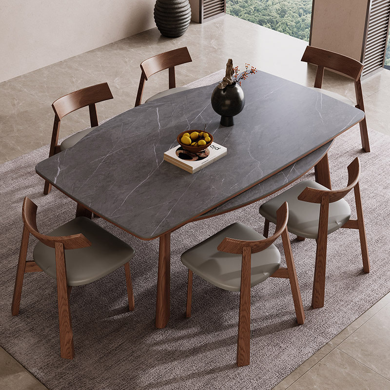 伸缩岩板餐桌椅现代简约家用小户型可方变圆实木饭桌方圆两用餐桌,淘宝优惠券,粉丝福利购,淘宝优惠卷