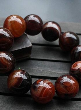 天然玛瑙手手链手串男款梦幻缠丝玛瑙手串手链男20mm圆珠玛瑙手链