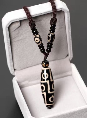 李连杰同款复古西藏玛瑙三眼九眼天珠吊坠项链手串吊坠民族风