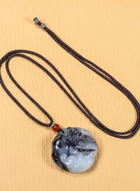 新疆和田玉貔貅玉吊坠男士款有求必应青花玉挂件招财皮休玉佩挂坠