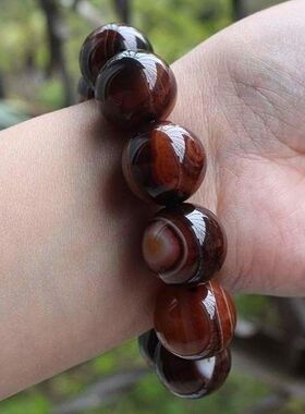 天然玛瑙手手链手串男款梦幻缠丝玛瑙手串手链男20mm圆珠玛瑙手链