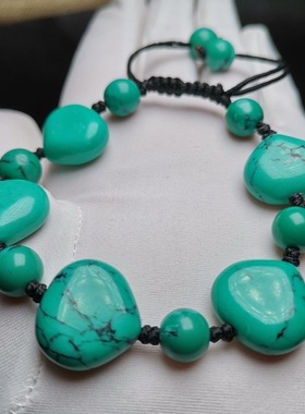 纯手工编织绿松石手串珠简约时尚手盘珠手链男女同款厂家