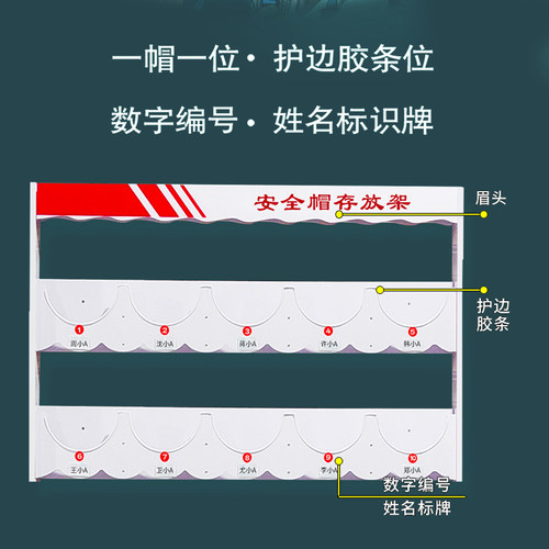 安全帽架子摆放架工地落地安全帽帽架壁挂式车间安全帽放置展示架 - 图2