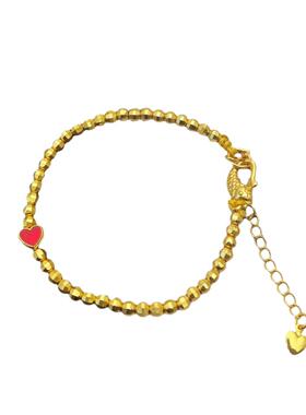 爆闪手链金包银珐琅小红心爱心