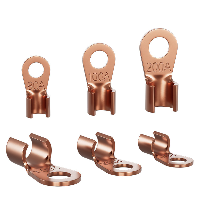 国标OT紫铜开口鼻纯铜接线端子16/50/100A平方圆孔电瓶线耳铜接头,淘宝优惠券,粉丝福利购,淘宝优惠卷