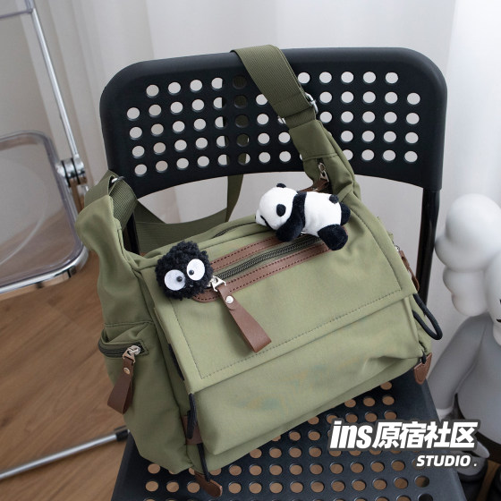 2025 new fashion trend ins style high school student backpack remedial bag college student commuting crossbody bag large capacity