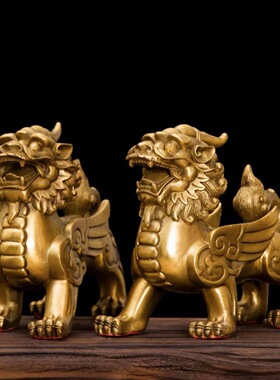 铜貔貅摆件 吉祥办公室家居 一对皮丘雌雄聚财新店铺装饰开业礼品