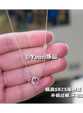 轻奢小众双c项链高级感简约设计