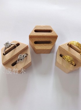 六角形情侣戒指橱窗心型展示架