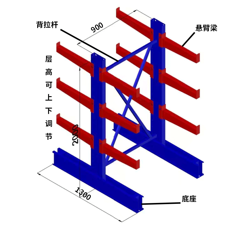 悬臂货架重型仓储仓库厂房货架木材五金钢管管材工厂托臂货架定制 - 图1