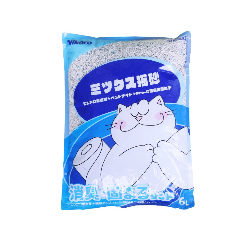 日本nikoro妮可露猫砂混合豆腐砂膨润土除臭猫沙成猫幼猫15kg整箱