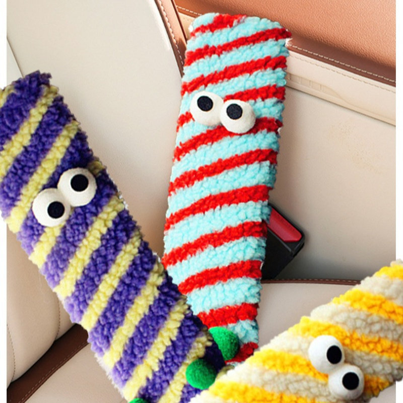 小怪兽汽车安全带护肩套毛绒安全带套防勒脖子保护套车用装饰用品,淘宝优惠券,粉丝福利购,淘宝优惠卷