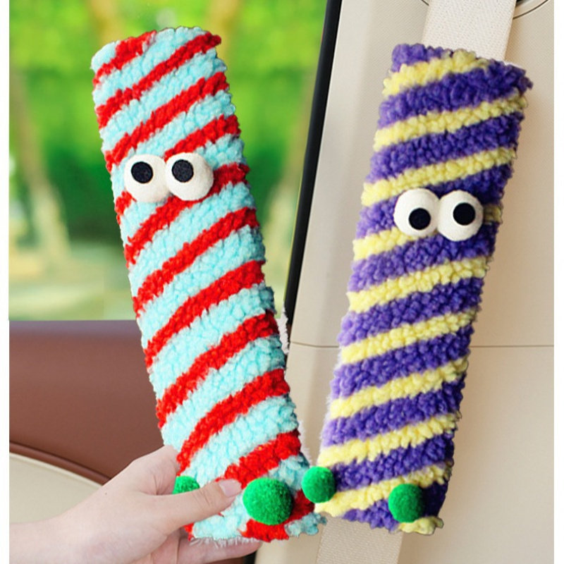 小怪兽汽车安全带护肩套毛绒安全带套防勒脖子保护套车用装饰用品,淘宝优惠券,粉丝福利购,淘宝优惠卷