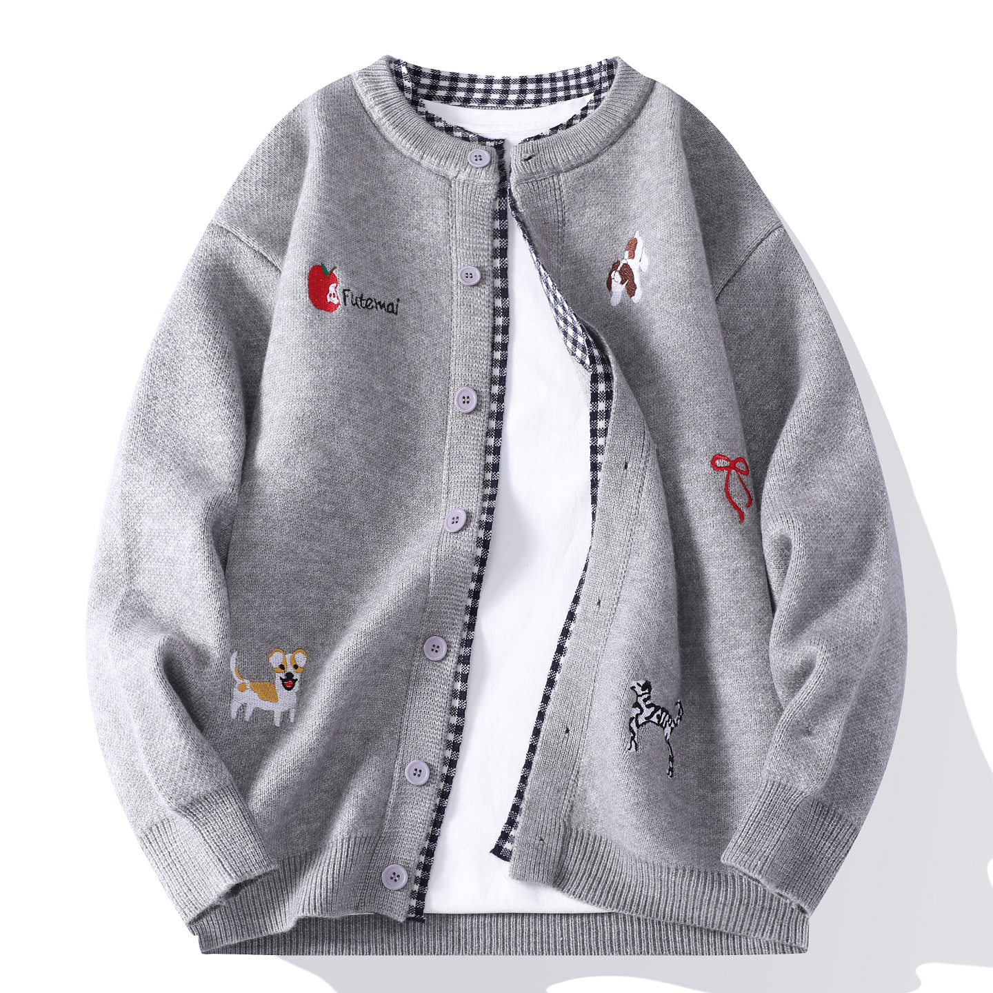 香港撤柜冬季加厚毛衣开衫男孩高中初中学生针织打底衫青少年大童 - 图2