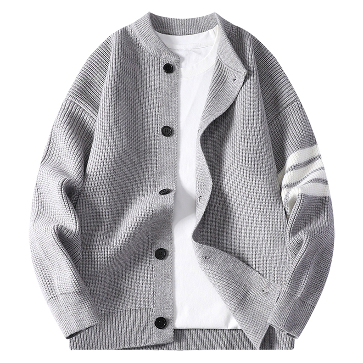 香港撤柜冬季加厚毛衣开衫男孩高中初中学生针织打底衫青少年大童 - 图3