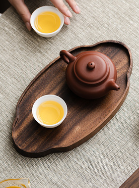 木质果盘实木果盘家用坚果零食盒水果盘茶点果盆客厅分格双格碗