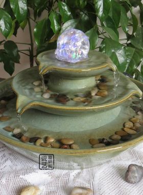 陶瓷喷泉简约现代风开业流水摆件