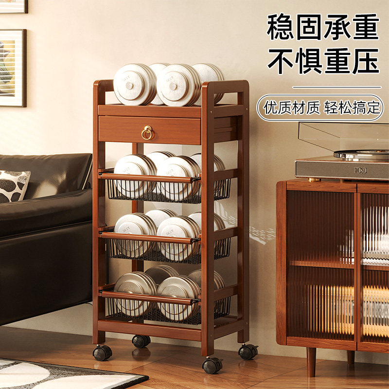 中古风可移动小推车置物架茶几客厅沙发边几床头卧室零食收纳架子,淘宝优惠券,粉丝福利购,淘宝优惠卷