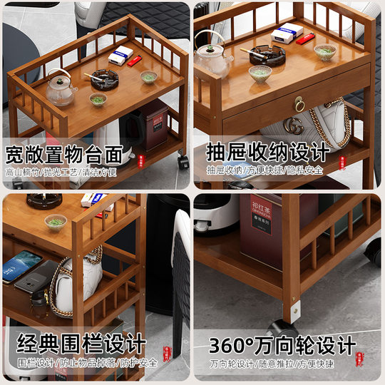 Mesa de mahjong móvil, mesa de centro, estante para té con ruedas para ajedrez y sala de cartas, máquina especial de mahjong, mesa auxiliar pequeña, estante de almacenamiento