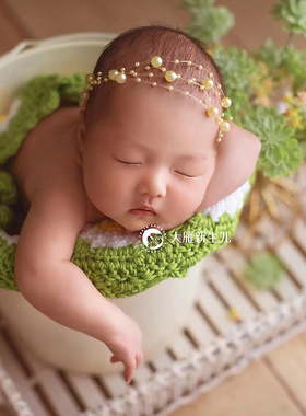 清仓小方毯新生儿摄影道具满月背景毯垫巾宝宝手工编织婴儿圣诞