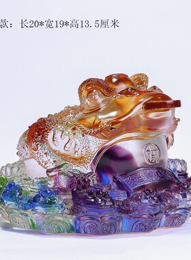 琉璃金蟾摆件寓意礼物招财桌面收银台前台玄关中式工艺品开业礼品