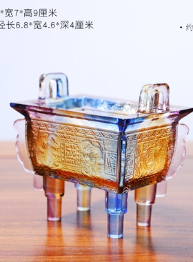 琉璃鼎摆件鼎盛干秋招财装饰品三足鼎立中式客厅摆放小尺寸摆件