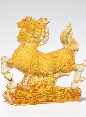 琉璃麒麟摆件招财纳福礼物