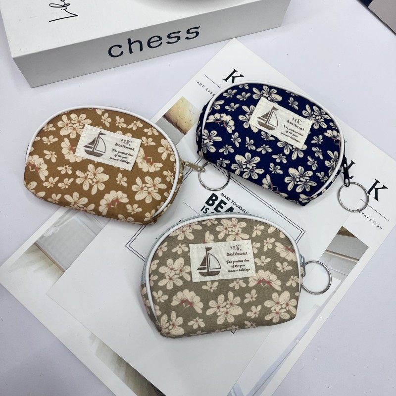 新款半圆零钱包帆布硬币包田园迷你小包手拿布艺小礼品韩版简约,淘宝优惠券,粉丝福利购,淘宝优惠卷