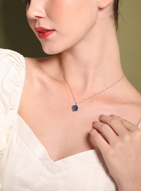 925纯银极光方糖装饰人造水晶女