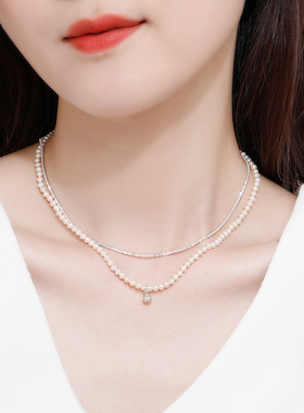 双层叠戴新款满天星仙气轻奢项链