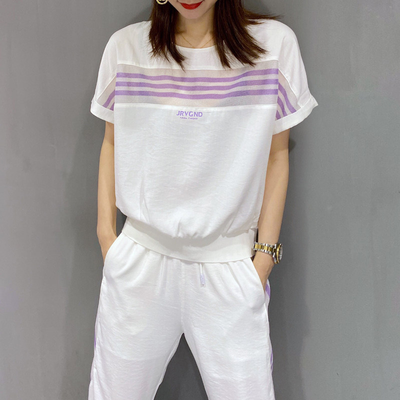 欧洲站夏装2020新款休闲套装运动服 缪影休闲运动套装