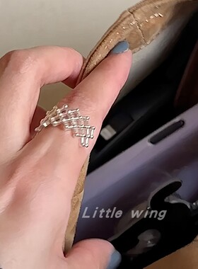 韩国INS唯美时尚镂空编织戒指女