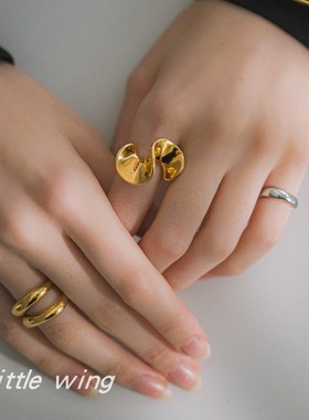 女合金日韩荷叶设计戒指