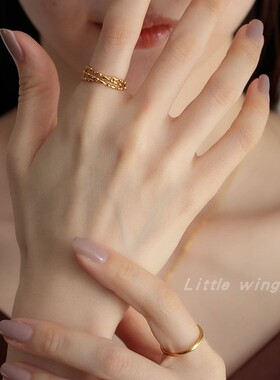 出口日本金属流苏可调节戒指女