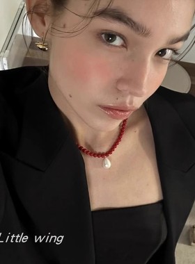 圆珠链女水滴吊坠项链毛衣链