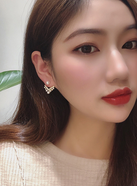 女宋慧乔同款珍珠耳环前后日韩