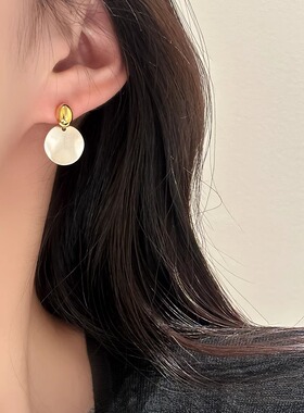 冷淡风金属女拉丝高级感耳环