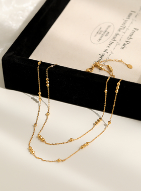 钛钢女双层高级感项链