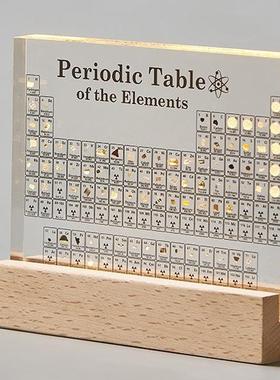 真实内嵌高清化学元素周期表实物立体实用礼物书房装饰品桌面摆件