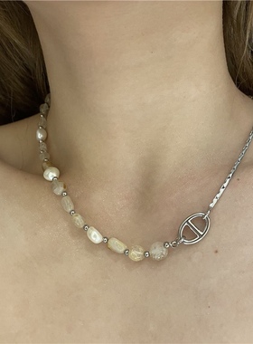 欧美ins复古淡水珍珠蛇骨链女