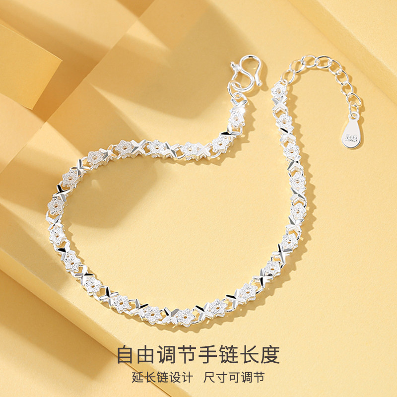 纯银女小众个性设计手串闺蜜手链 缘奋手链
